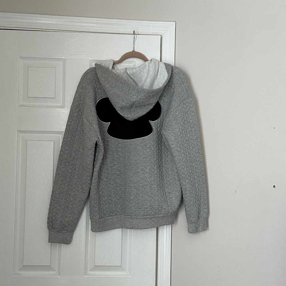 Disney Parks I Believe in Magic Zip Up Hoodie Sweatshirt Gray Mickey Large Vacay - Picture 4 of 5